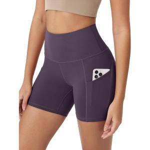 imageODODOS Womens Tummy Control Biker Shorts 20 with Pockets High Waist Athletic Workout Yoga Shorts35 5quot 8quot  10quot InseamDark Purple