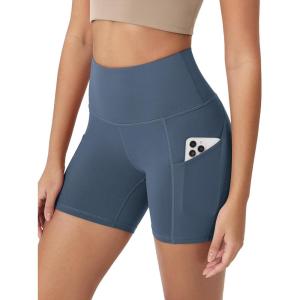 imageODODOS Womens Tummy Control Biker Shorts 20 with Pockets High Waist Athletic Workout Yoga Shorts35 5quot 8quot  10quot InseamInk Blue