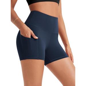 imageODODOS Womens Tummy Control Biker Shorts 20 with Pockets High Waist Athletic Workout Yoga Shorts35 5quot 8quot  10quot InseamNavy