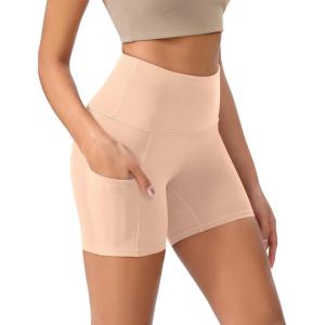 imageODODOS Womens Tummy Control Biker Shorts 20 with Pockets High Waist Athletic Workout Yoga Shorts35 5quot 8quot  10quot InseamPeach