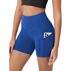 imageODODOS Womens Tummy Control Biker Shorts 20 with Pockets High Waist Athletic Workout Yoga Shorts35 5quot 8quot  10quot InseamRoyal Blue