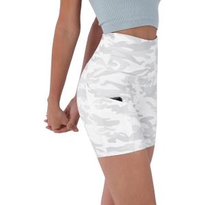 imageODODOS Womens Tummy Control Biker Shorts 20 with Pockets High Waist Athletic Workout Yoga Shorts35 5quot 8quot  10quot InseamWhite Camo