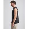 imageODODOS Mens Muscle Tee  Stratum Tech Performance Tank Ultra Soft Moisture Wicking UPF 50 Sleeveless ShirtsBlack Heather
