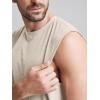 imageODODOS Mens Muscle Tee  Stratum Tech Performance Tank Ultra Soft Moisture Wicking UPF 50 Sleeveless ShirtsEcru Heather