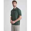 imageODODOS Mens Performance Polo  Stratum Tech Short Sleeve Golf TShirts Ultra Soft Moisture Wicking UPF 50 Casual TopsAspen Heather
