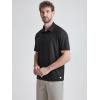 imageODODOS Mens Performance Polo  Stratum Tech Short Sleeve Golf TShirts Ultra Soft Moisture Wicking UPF 50 Casual TopsBlack Heather