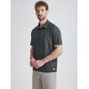imageODODOS Mens Performance Polo  Stratum Tech Short Sleeve Golf TShirts Ultra Soft Moisture Wicking UPF 50 Casual TopsCharcoal Heather