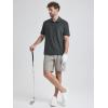imageODODOS Mens Performance Polo  Stratum Tech Short Sleeve Golf TShirts Ultra Soft Moisture Wicking UPF 50 Casual TopsCharcoal Heather
