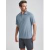 imageODODOS Mens Performance Polo  Stratum Tech Short Sleeve Golf TShirts Ultra Soft Moisture Wicking UPF 50 Casual TopsDusty Blue Heather