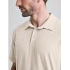 imageODODOS Mens Performance Polo  Stratum Tech Short Sleeve Golf TShirts Ultra Soft Moisture Wicking UPF 50 Casual TopsEcru Heather