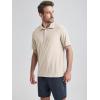imageODODOS Mens Performance Polo  Stratum Tech Short Sleeve Golf TShirts Ultra Soft Moisture Wicking UPF 50 Casual TopsEcru Heather