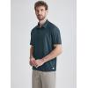 imageODODOS Mens Performance Polo  Stratum Tech Short Sleeve Golf TShirts Ultra Soft Moisture Wicking UPF 50 Casual TopsNavy Heather