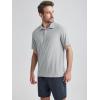 imageODODOS Mens Performance Polo  Stratum Tech Short Sleeve Golf TShirts Ultra Soft Moisture Wicking UPF 50 Casual TopsPale Grey Heather