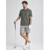 imageODODOS Mens Performance Polo  Stratum Tech Short Sleeve Golf TShirts Ultra Soft Moisture Wicking UPF 50 Casual TopsSmoke Heather