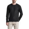 imageODODOS Mens Long Sleeve Performance TShirt  Stratum Tech Tee Ultra Soft Moisture Wicking UPF 50  The Ascent SeriesBlack Heather