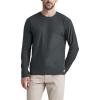 imageODODOS Mens Long Sleeve Performance TShirt  Stratum Tech Tee Ultra Soft Moisture Wicking UPF 50  The Ascent SeriesCharcoal Heather