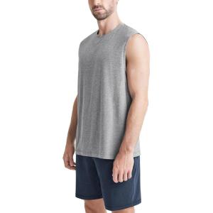 imageODODOS Mens Muscle Tee  Stratum Tech Performance Tank Ultra Soft Moisture Wicking UPF 50 Sleeveless ShirtsGrey Heather