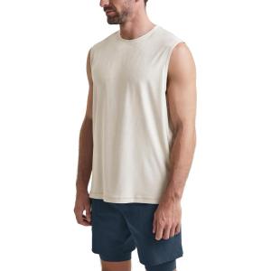 imageODODOS Mens Muscle Tee  Stratum Tech Performance Tank Ultra Soft Moisture Wicking UPF 50 Sleeveless ShirtsMilkweed Heather