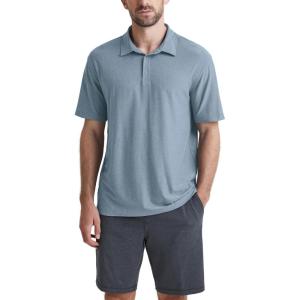 imageODODOS Mens Performance Polo  Stratum Tech Short Sleeve Golf TShirts Ultra Soft Moisture Wicking UPF 50 Casual TopsDusty Blue Heather