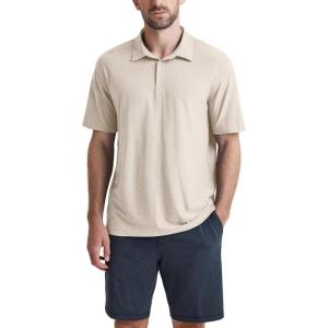 imageODODOS Mens Performance Polo  Stratum Tech Short Sleeve Golf TShirts Ultra Soft Moisture Wicking UPF 50 Casual TopsEcru Heather