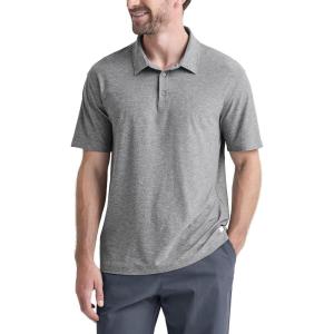 imageODODOS Mens Performance Polo  Stratum Tech Short Sleeve Golf TShirts Ultra Soft Moisture Wicking UPF 50 Casual TopsGrey Heather
