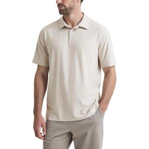 imageODODOS Mens Performance Polo  Stratum Tech Short Sleeve Golf TShirts Ultra Soft Moisture Wicking UPF 50 Casual TopsMilkweed Heather