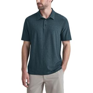 imageODODOS Mens Performance Polo  Stratum Tech Short Sleeve Golf TShirts Ultra Soft Moisture Wicking UPF 50 Casual TopsNavy Heather