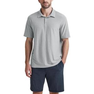 imageODODOS Mens Performance Polo  Stratum Tech Short Sleeve Golf TShirts Ultra Soft Moisture Wicking UPF 50 Casual TopsPale Grey Heather
