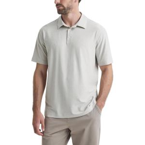 imageODODOS Mens Performance Polo  Stratum Tech Short Sleeve Golf TShirts Ultra Soft Moisture Wicking UPF 50 Casual TopsSalt Heather