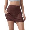 imageODODOS Womens Athletic Tennis Skorts with Pockets Builtin Shorts Golf Active Skirts for Sports Running Gym TrainingJava Heather
