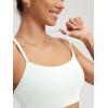 imageODODOS Cloud Feeling Y Racerback Sports Bra for Women Wirefree Padded Strappy Yoga BraPorcelain White