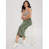 imageODODOS Modal Soft Midi Skirt for Women Back Slit High Waist Casual Long Pencil Skirts with PocketsDark Sage