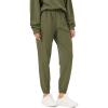 imageODODOS Cargo Jogger Pants for Women Purevibe Cotton Mid Waist Track Cuff Lounge Sweatpant with PocketsOlive
