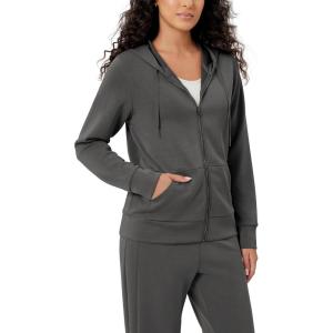 imageODODOS Womens Modal Soft FullZip Hoodies Casual Relaxed Fall Outfit Hooded Jacket with PocketsCharcoal