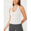 imageODODOS 3Pack Seamless Racerback Crop Tank for Women Ribbed Knit Soft Crop TopsBlackoceanwhite