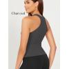 imageODODOS 3Pack Seamless Racerback Crop Tank for Women Ribbed Knit Soft Crop TopsCharcoaloceanred