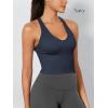 imageODODOS 3Pack Seamless Racerback Crop Tank for Women Ribbed Knit Soft Crop TopsIvorynavynutria
