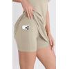 imageODODOS Womens Cloud Feeling Tank Dress with Separate Shorts and Built in Bra U Back Mini Tennis DressDark Beige