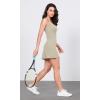 imageODODOS Womens Cloud Feeling Tank Dress with Separate Shorts and Built in Bra U Back Mini Tennis DressDark Beige