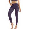 imageODODOS Womens Drawstring Tie Daily Pocket Leggings 25quot  28quot High Waist Workout Yoga PantsDark Purple