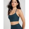 imageODODOS Cloud Feeling Y Racerback Sports Bra for Women Wirefree Padded Strappy Yoga BraLyon Blue Heather