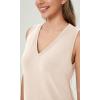 imageODODOS Modal Soft VNeck Tank Dress for Women Sleeveless Sundress Casual Relaxed Summer Dress with PocketBeige