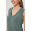 imageODODOS Modal Soft VNeck Tank Dress for Women Sleeveless Sundress Casual Relaxed Summer Dress with PocketSlate Green