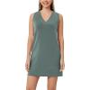 imageODODOS Modal Soft VNeck Tank Dress for Women Sleeveless Sundress Casual Relaxed Summer Dress with PocketSlate Green