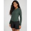 imageODODOS Womens Long Sleeve Performance TShirts  Ultra Soft Stratum Tech Crew Neck Tee UPF 50 Essential TopAspen Heather