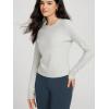 imageODODOS Womens Long Sleeve Performance TShirts  Ultra Soft Stratum Tech Crew Neck Tee UPF 50 Essential TopSalt Heather