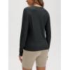 imageODODOS Womens Long Sleeve TShirt  Ultra Soft Stratum Tech Performance Top UPF 50 Breathable Crew Neck PulloverBlack Heather