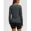 imageODODOS Womens Long Sleeve TShirt  Ultra Soft Stratum Tech Performance Top UPF 50 Breathable Crew Neck PulloverCharcoal Heather