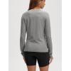 imageODODOS Womens Long Sleeve TShirt  Ultra Soft Stratum Tech Performance Top UPF 50 Breathable Crew Neck PulloverGrey Heather