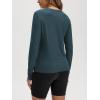 imageODODOS Womens Long Sleeve TShirt  Ultra Soft Stratum Tech Performance Top UPF 50 Breathable Crew Neck PulloverNavy Heather